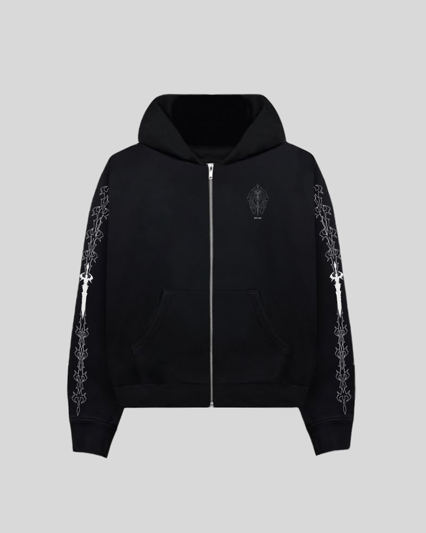 "IRON BLADE" OVERSIZED ZIP UP HOODIE