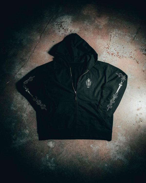 "IRON BLADE" OVERSIZED ZIP UP HOODIE