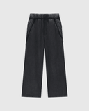 Black pants on a light gray background